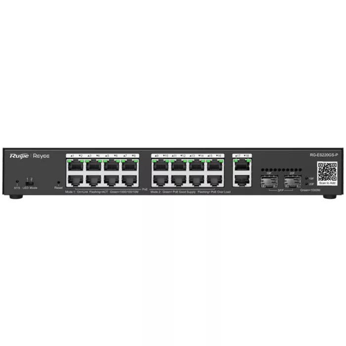 Reyee 18-Port Gigabit 16 PoE Smart Managed Switch - 250W