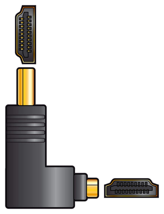 AVLINK HDMI Right Angle Adaptor Plug to Socket with gold plated connections
