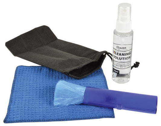 AV:Link 126.172UK LCD Screen Cleaning Set including cleaning solutions and cloths for TFT, LCD, LED, and Plasma screens.