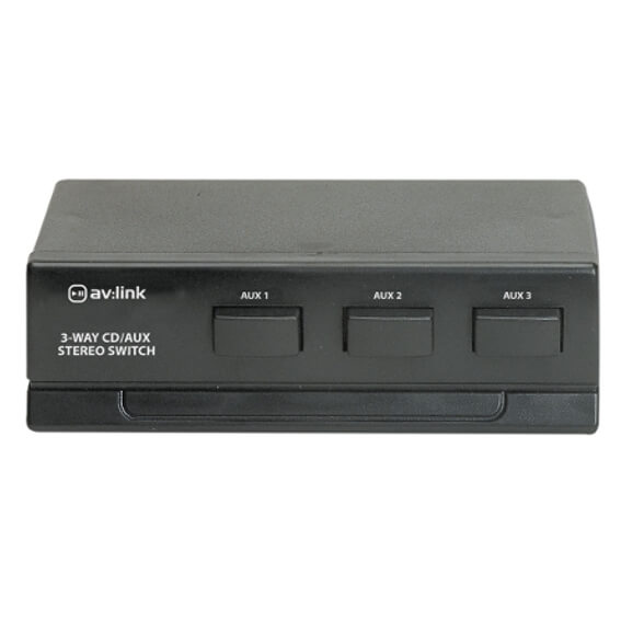 AV:Link AD-AUD31 3-Way CD/AUX Stereo Selector Switch for Amplifiers and AV Receivers