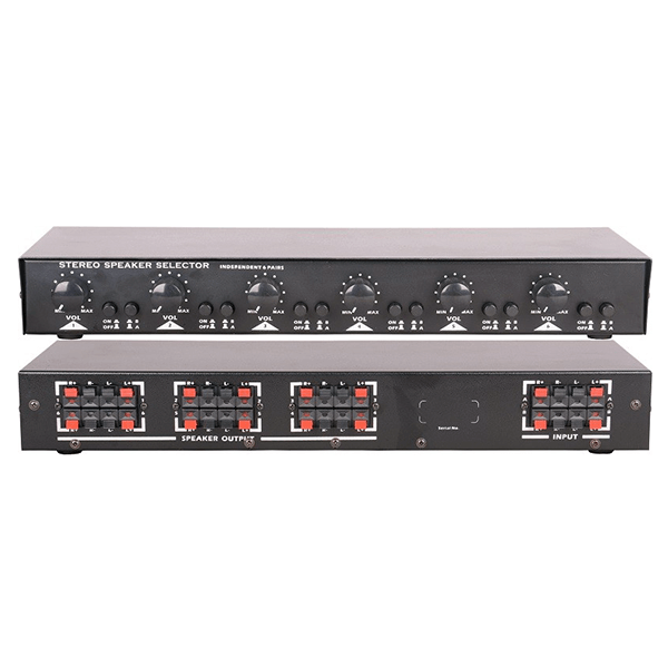 FILO SV-6D 6-Way Speaker Selector Switch with Volume Control for Two Zones, showcasing its design and features.