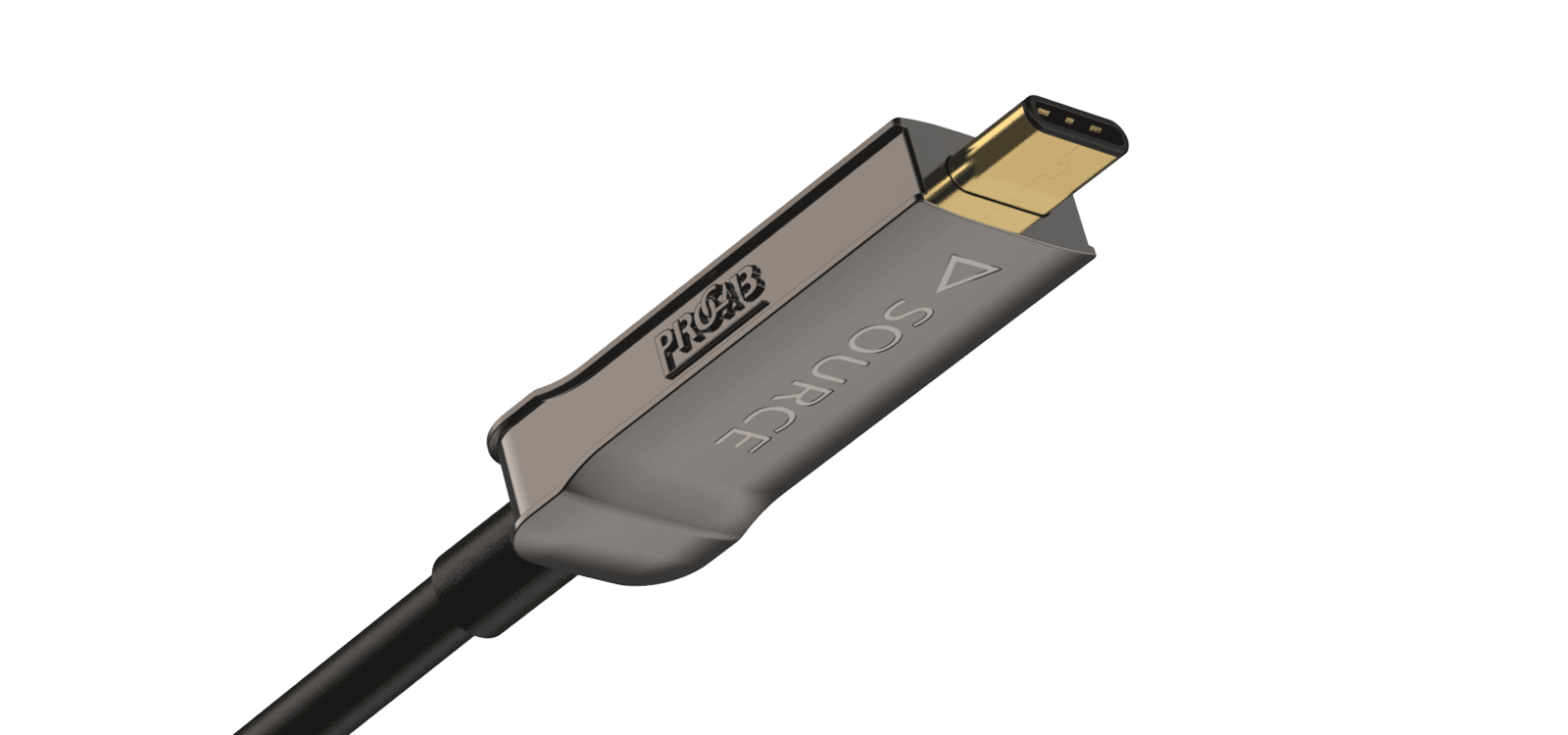 PROCAB USB Type-C to USB Type-C Active Optical Cable, 15 meters long, supporting USB 3.2 Gen 2 with a transfer speed of 10 Gbps.