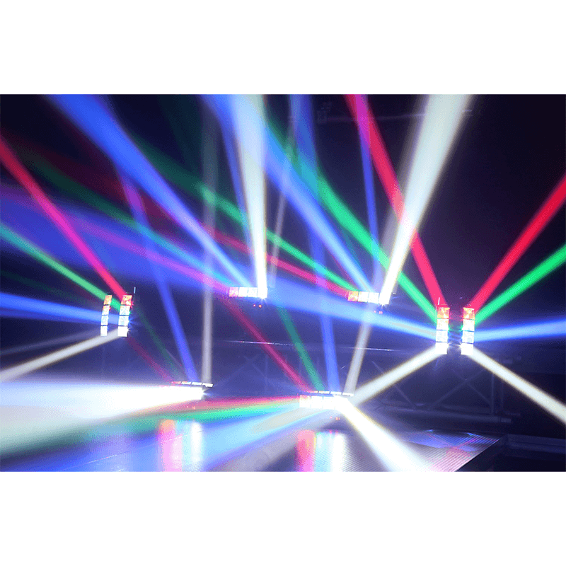 BEAMZ MHL820 Double Helix 8x 3W RGBW LED DMX lighting effect showcasing vibrant colors and dynamic lighting design.