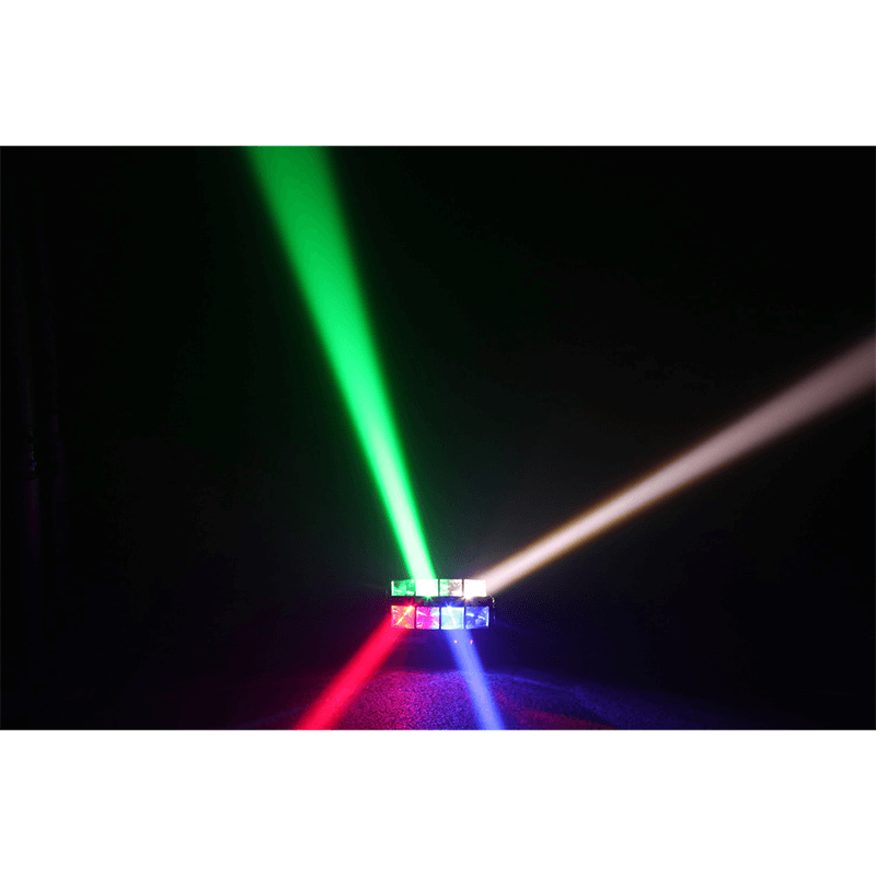 BEAMZ MHL820 Double Helix 8x 3W RGBW LED DMX Lighting Effect showcasing vibrant lighting effects.