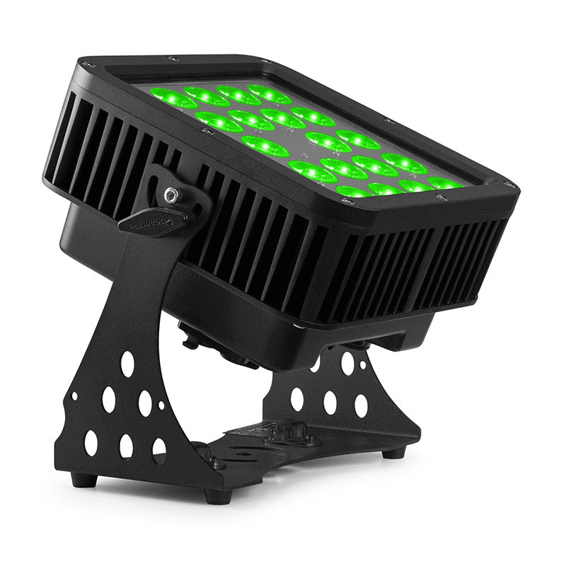 BEAMZ STARCOLOR205 LED Flood Light featuring 24x10W RGBA lights, designed for high-performance architectural lighting with IP65 rating.