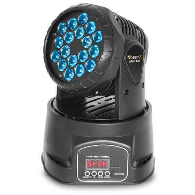 Beamz MHL108MK3 18x3W 3-in-1 RGB LED Mini Moving Head lighting fixture