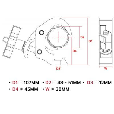 Beamz BC50-250T Aluminum Quick Trigger Coupler, 48-51mm Diameter, 250kg Load image
