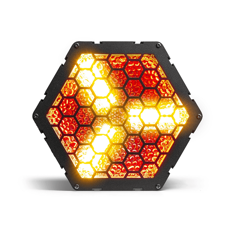 Image of the BEAMZ RB90 Deco Retro Blinder featuring 3x30W RGBW LED lights, designed for stylish stage lighting.