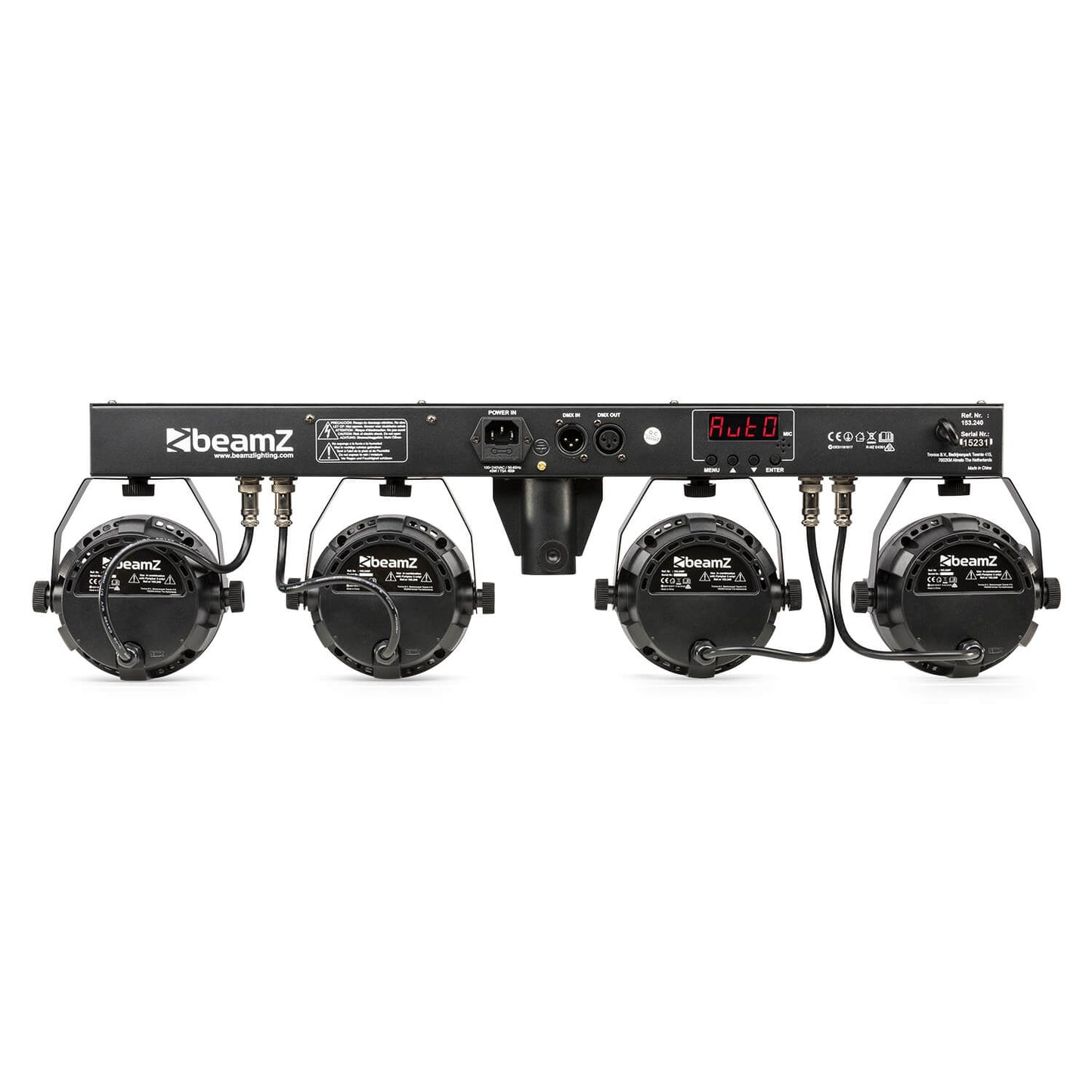 Beamz PARTYBAR3 Set with 4 PARs (9x1W RGBW) and 4 Magic Balls image