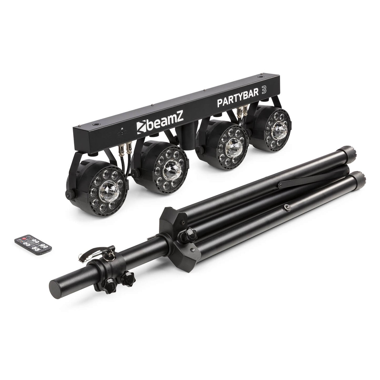 Beamz PARTYBAR3 Set with 4 PARs (9x1W RGBW) and 4 Magic Balls image