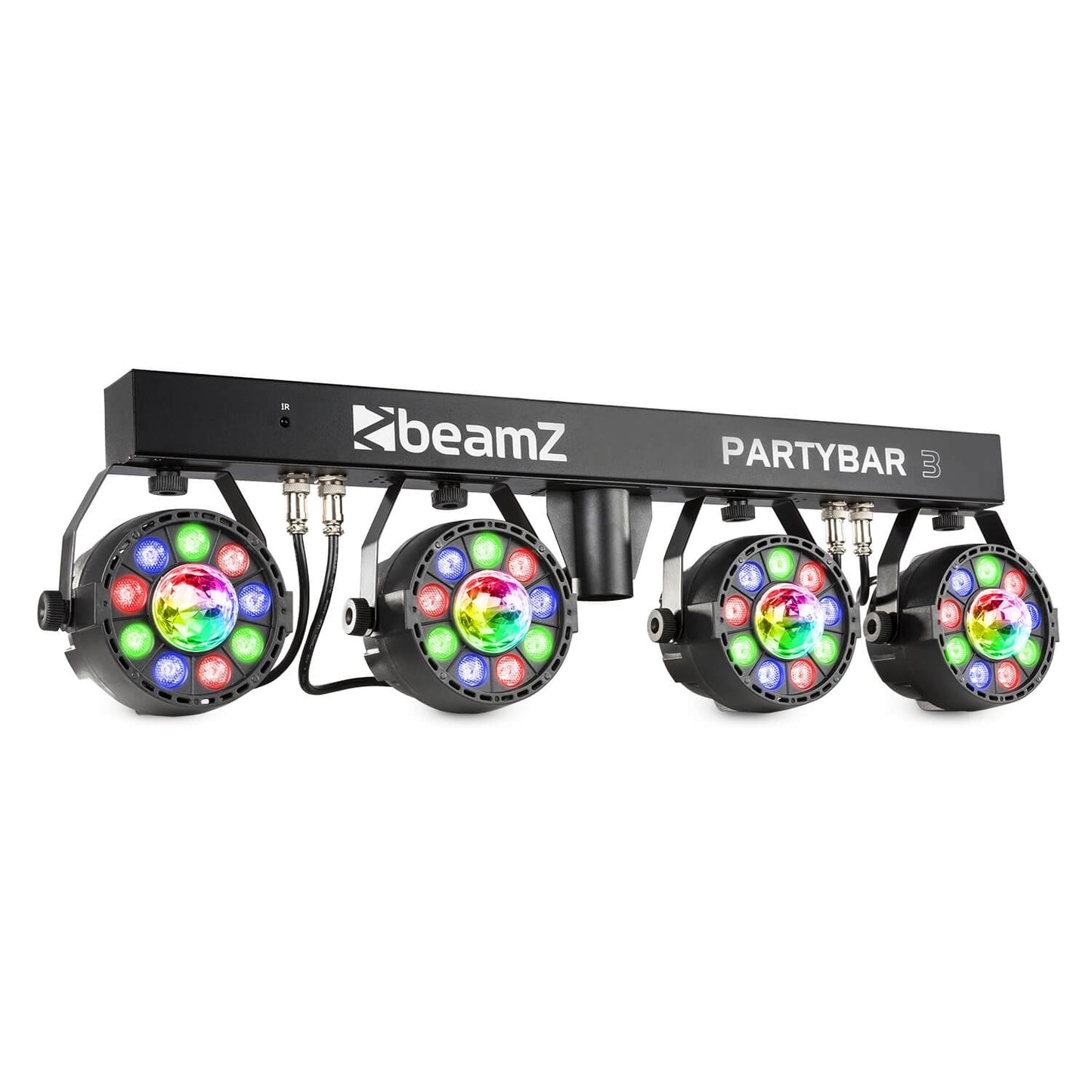 Beamz PARTYBAR3 Set with 4 PARs (9x1W RGBW), 4 Magic Balls image
