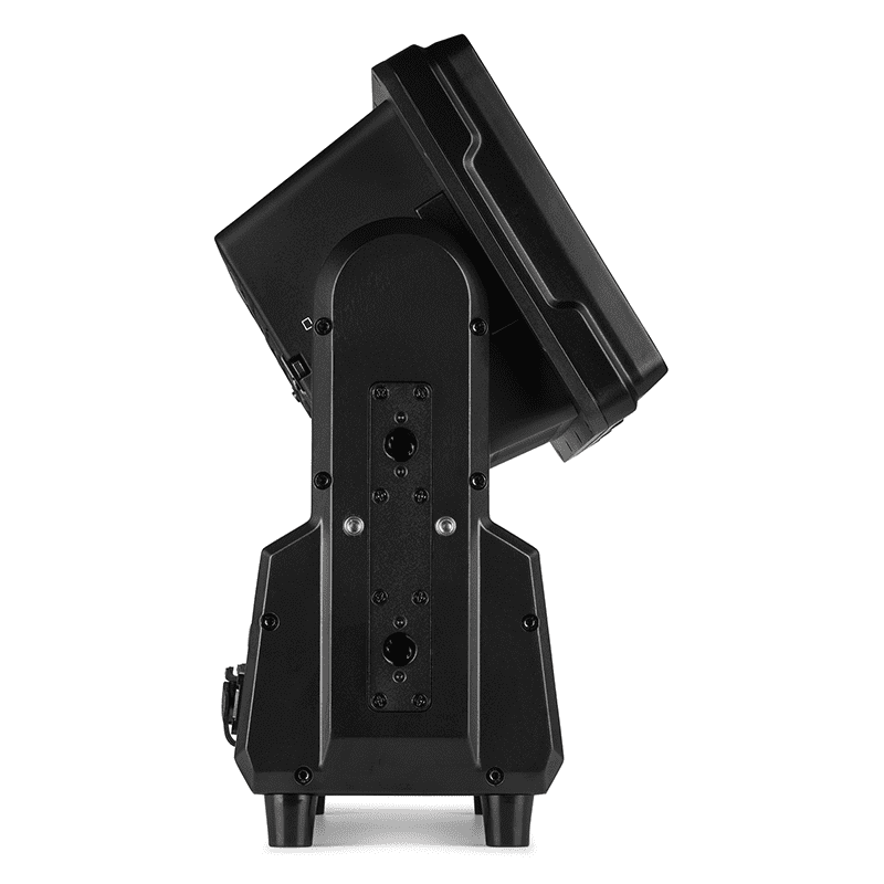 BEAMZ NUKE1 Motorized Strobe and Beam Light featuring 96x10W Strobe and 14x40W RGBW LEDs, designed for outdoor use with IP65 waterproof rating.