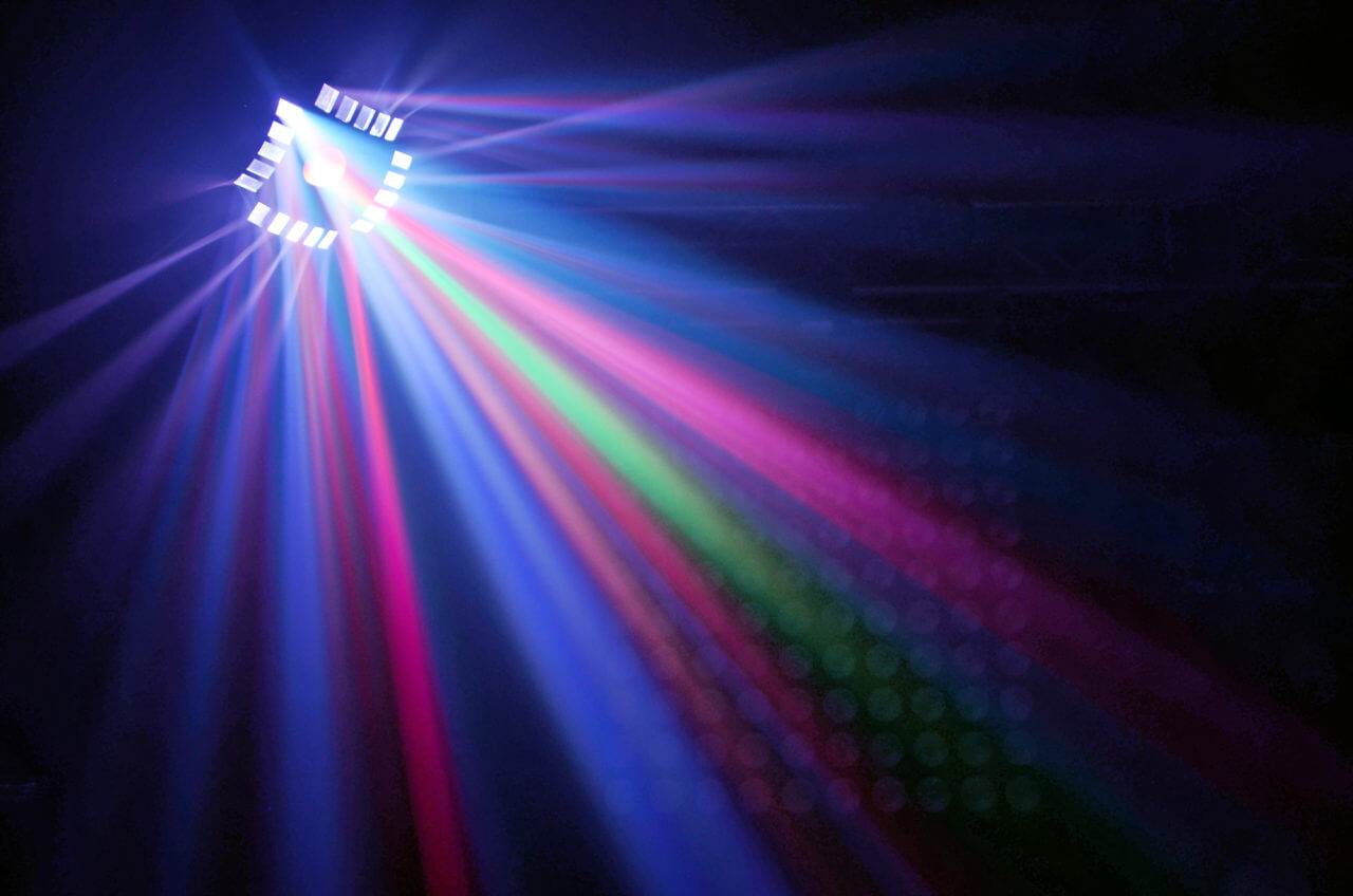 Beamz CUBE4 2x10W Quad LED + 64 RGB LEDs with DMX and IR Remote