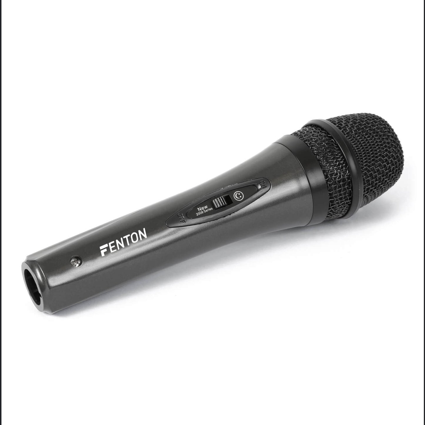 FENTON DM105 dynamic microphone featuring an XLR connection and a soft rubber grip.