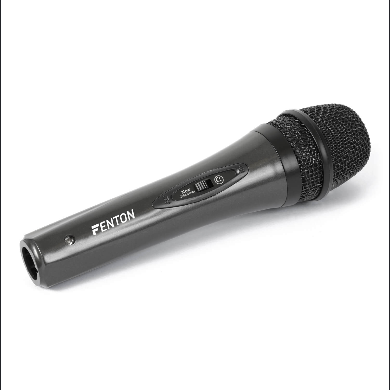 FENTON DM105 dynamic microphone featuring an XLR connection and a soft rubber grip.