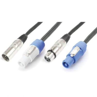 PDC CX06-2 Power/Signal Lead - 2M Combi Cable with Powerconnector A/XLR Male to Powerconnector B/XLR Female