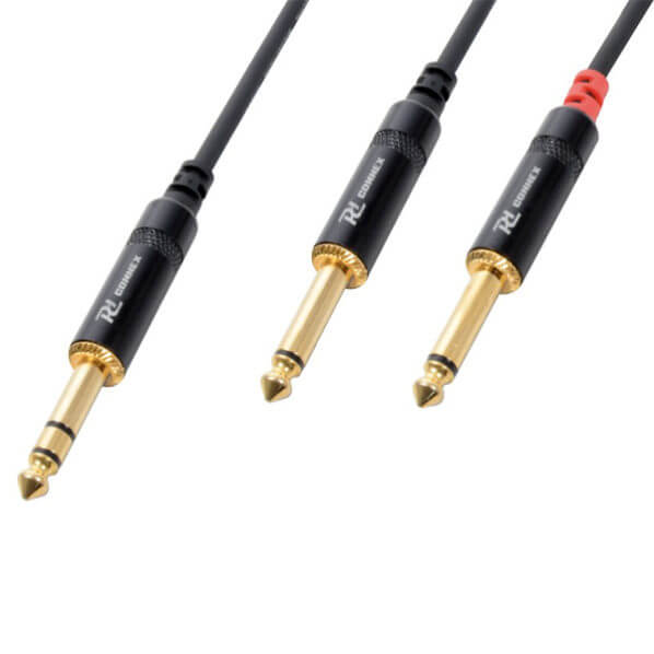 PDC CX76-3 3M Signal Lead cable featuring a 6.3mm stereo connector and dual 6.3mm mono connectors.