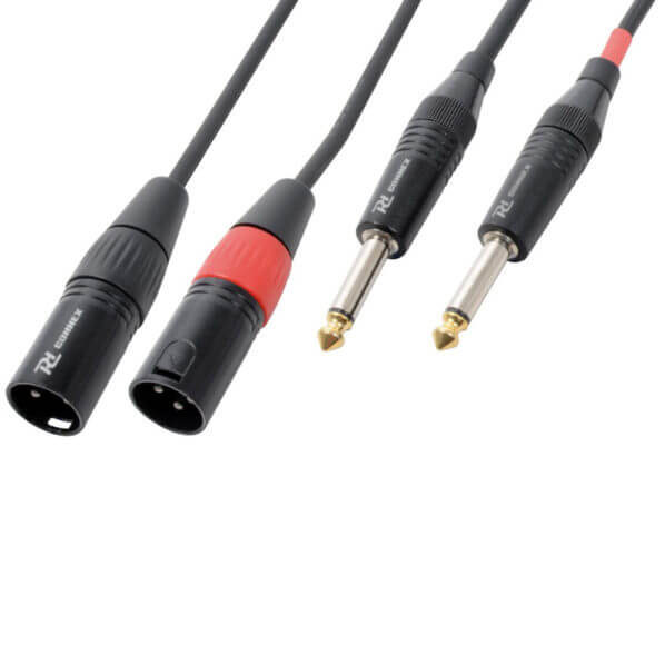 PDC CX60-3 Professional 3M Signal Lead with dual XLR male and dual XLR female connectors.