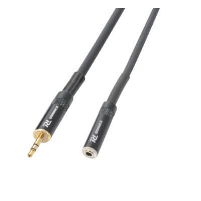 Power Dynamics Connex 3M Signal Lead 3.5mm Stereo to 3.5mm Female Stereo Cable displayed in a clear view.