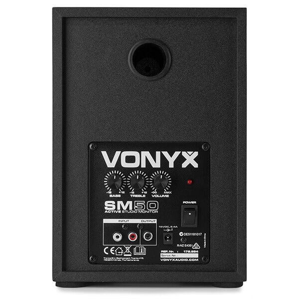 VONYX SM50 Active Studio Monitor 5.25 inch pair, designed for professional sound in home studio recording.