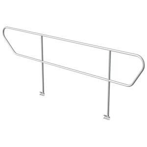 Power Dynamics 750AH left handrail for adjustable stairs, TÜV approved, showcasing its design and features.