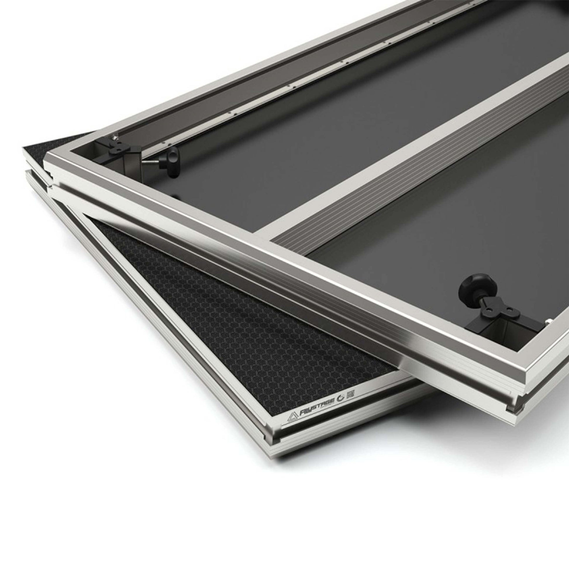 ALUSTAGE HEXA STAGE PLATFORM 1X0.5M - A modular stage system designed for events, showcasing a versatile staging solution.