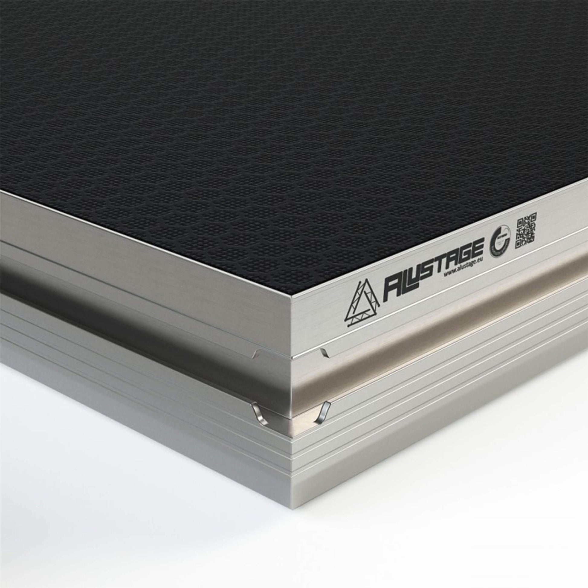ALUSTAGE HEXA STAGE PLATFORM 1X0.5M, a modular stage system designed for events, showcasing its versatile design and structure.