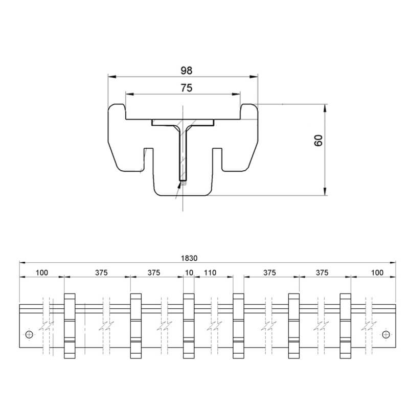ALUSTAGE Layher Beam Adapter W.SCD 28/2 - 2M designed for stage platforms, showcasing its structure and features.