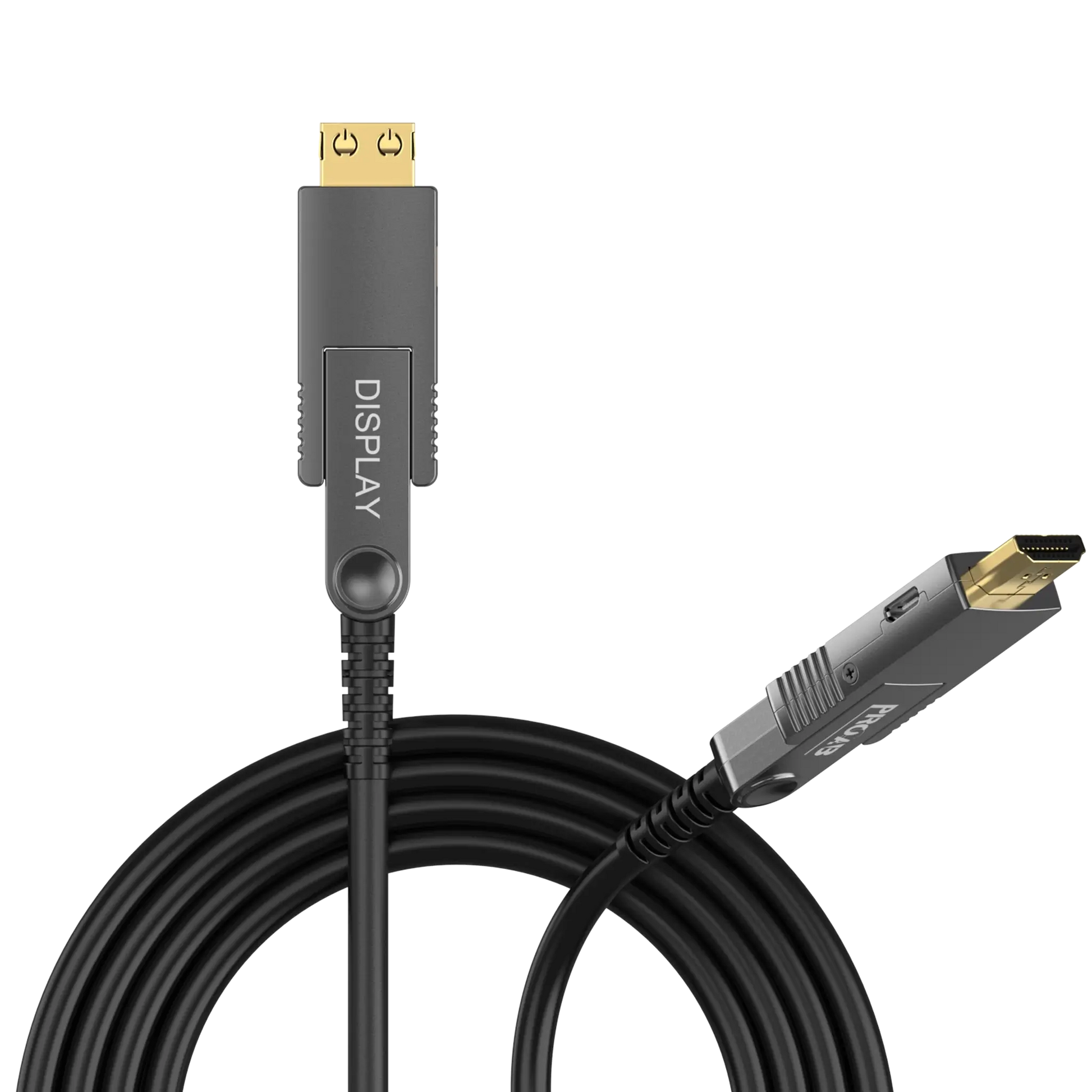 Procab CLV220A HDMI A Male to HDMI A Male Active Optical Cable, 20 Meter length with interchangeable connectors.