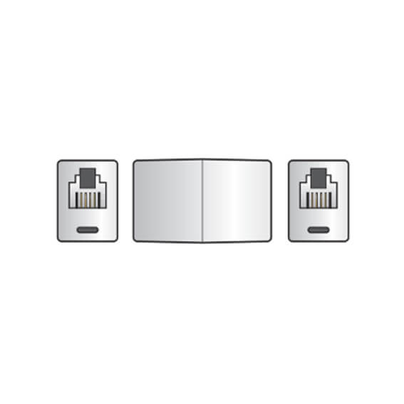 AVLINK Modular Cord Coupler 6P4C RJ11 for extending connections, showing the product design and features.