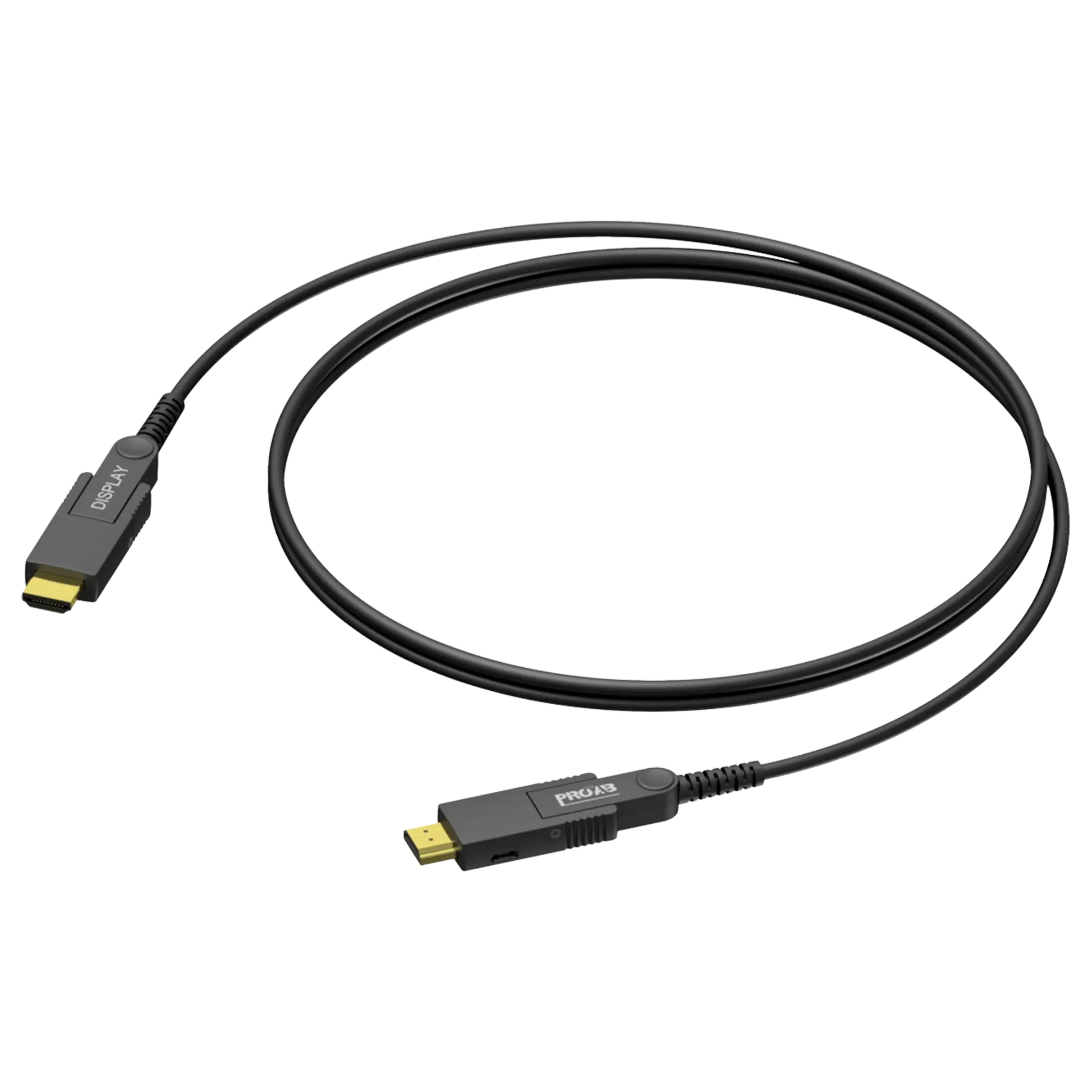 PROCAB CLV220A HDMI A Male to HDMI A Male Active Optical Cable, 30 Meter length with interchangeable connectors.