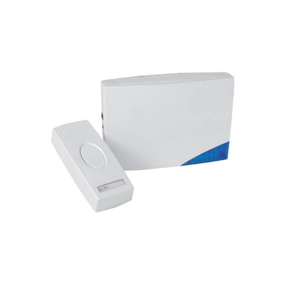 Image of the Mercury Wireless Door Chime with Light Indicator, a battery-operated doorbell featuring a sleek design.