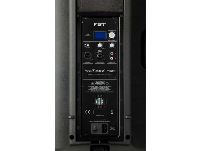 FBT PROMAXX114A 14-inch active bass reflex speaker with 700W and 200W RMS power.
