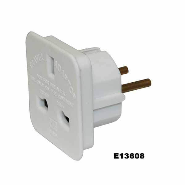 Mercury Universal Travel Adaptor featuring a UK 3-pin plug designed for use with European mains sockets.