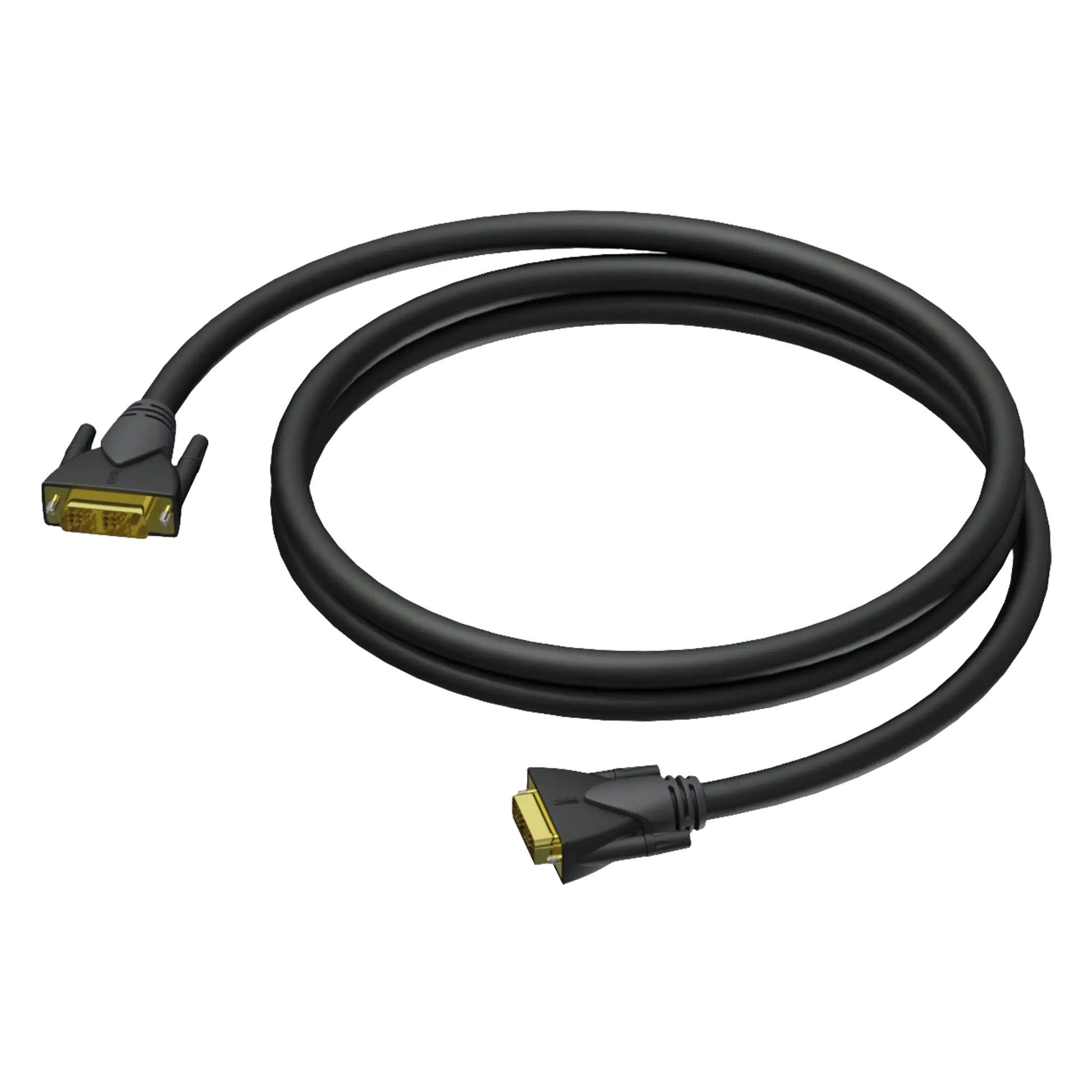 PROCAB CLV140 DVI-D Male to DVI-D Male Dual Link Cable, 5 Meter length, 26 AWG, shown in a detailed view.
