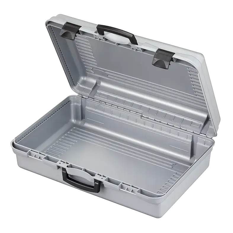 Image of the SP PAN 170/60H184 Silver Polypropylene Carry Case, empty, measuring 600x415x184mm.