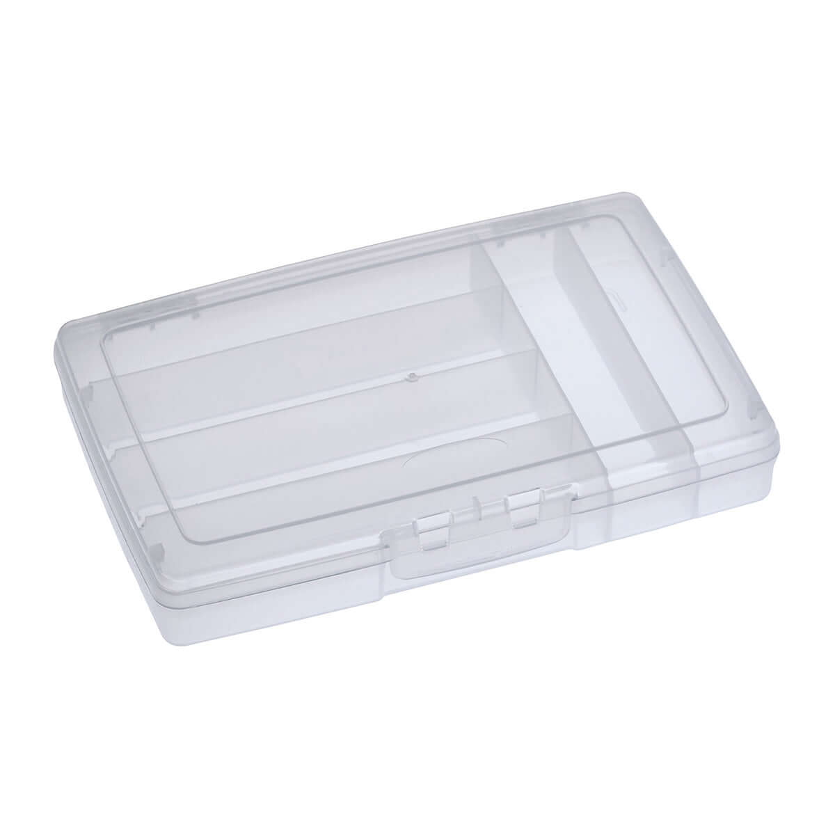 SP PAN 191/6C Transparent Polypropylene Organiser Box with 6 Compartments, showcasing its clear design and multiple storage sections.