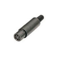 SKYTRONIC 4 PIN MINI DIN FEMALE CONNECTOR - Shielded In-Line Socket for Audio and Video Applications