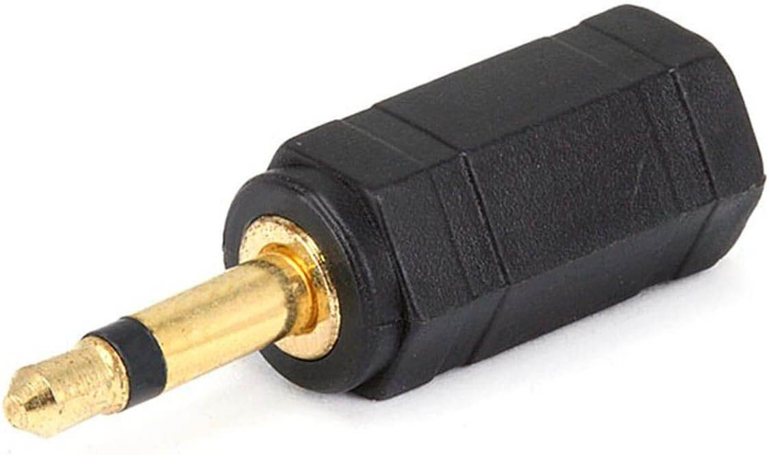 TVA ADAP 3.5 ST PLUG-3.5 MONO SOCKET Adapter in gold plated finish with a black casing.