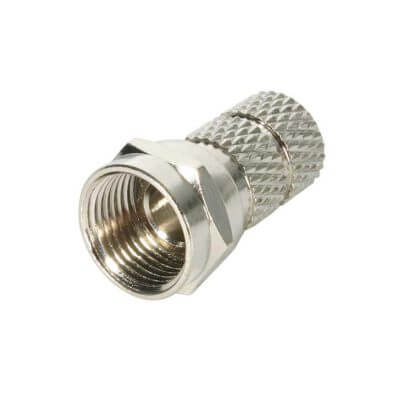 TVA FCON Male Twist-On Plug designed for RG58 Coaxial Cable, showcasing the product's structure and design.
