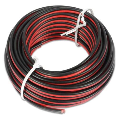 Power Dynamics RX30 Speaker Cable in red and black, 0.75mm thickness, 10 meters long, suitable for universal use.