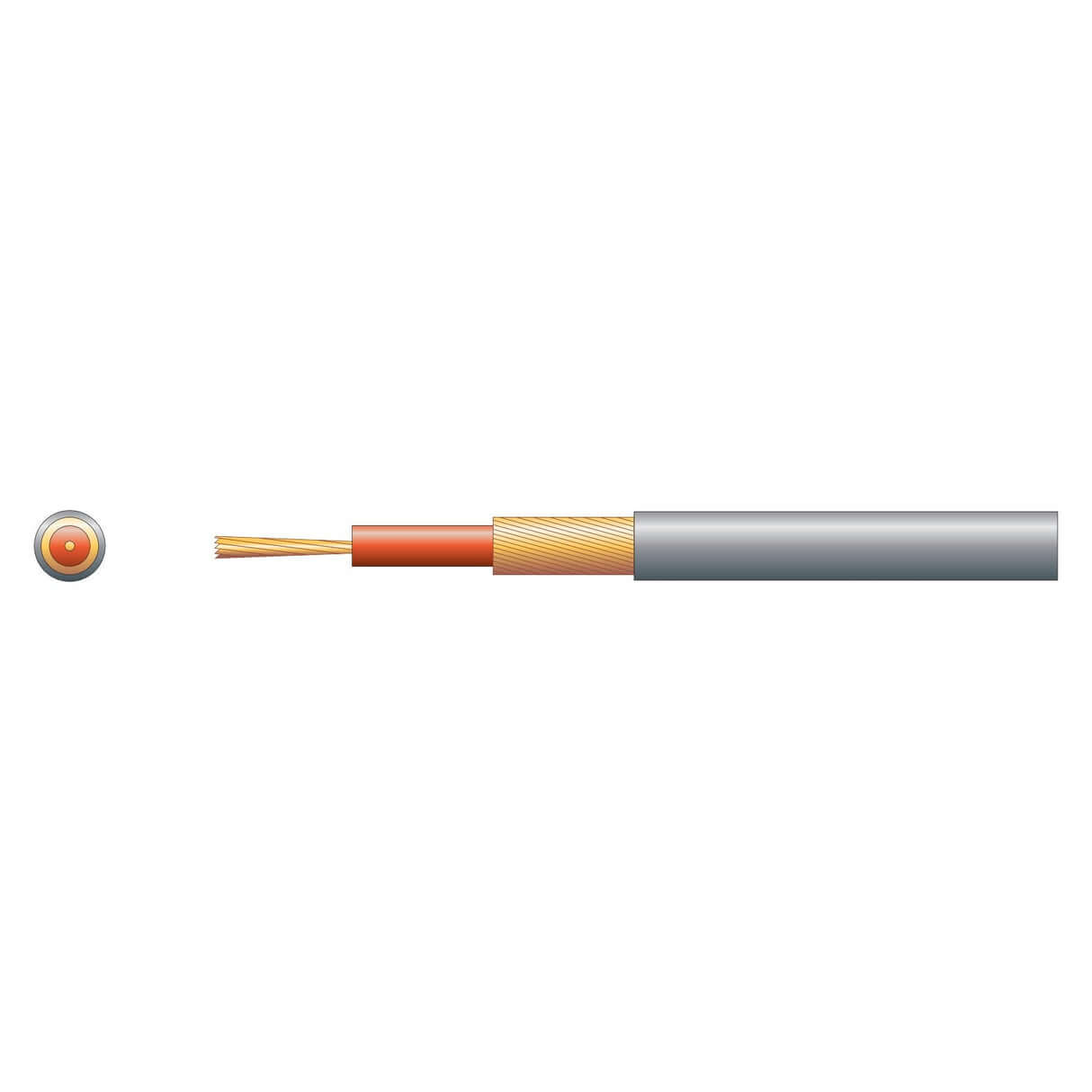 Durable screened single core audio cable in grey, suitable for PA applications, 100 meters long.