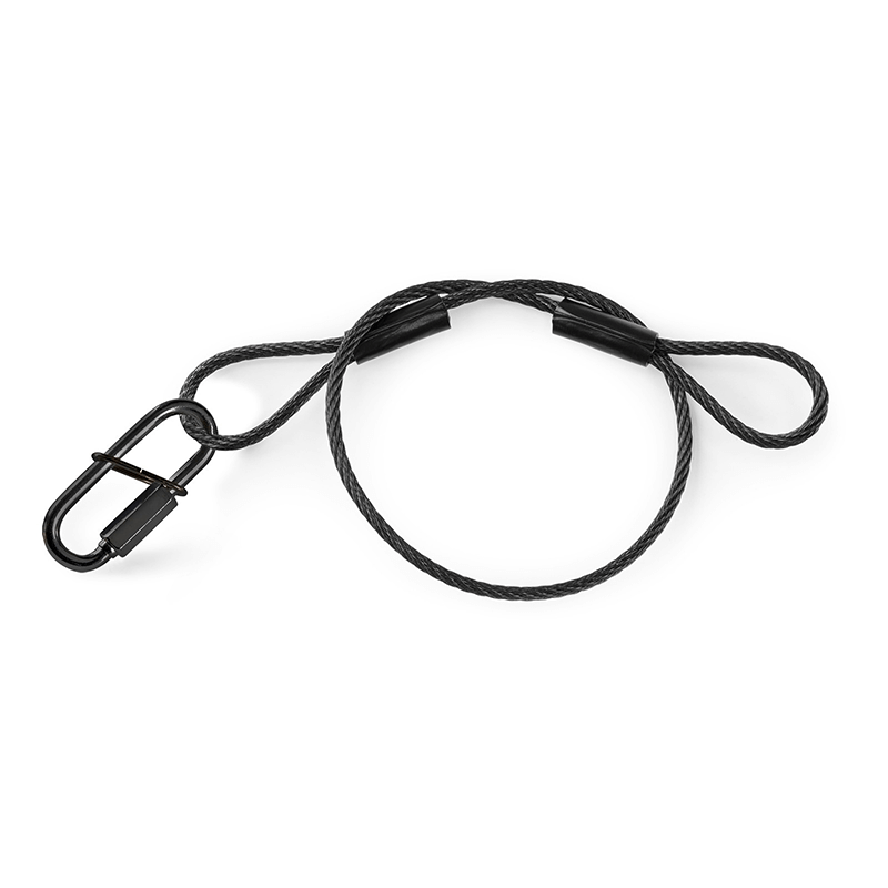BEAMZ SAF35 Safety Cable 35cm x 3mm in black, designed for durable lighting support with a capacity of 30kg.