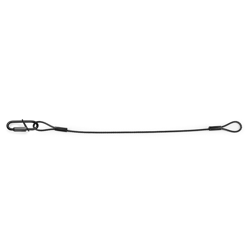 BEAMZ SAF35 Safety Cable, 35cm long and 3mm thick, capable of supporting 30kg, designed for durable lighting support in black steel.