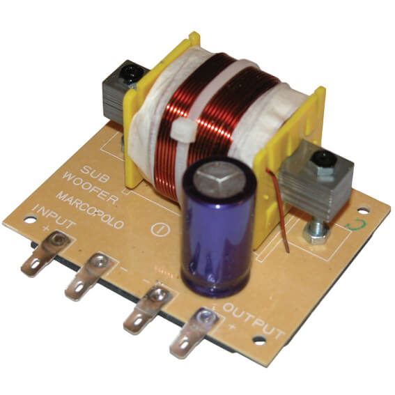 Image of the QTX Subwoofer Filter 600W 8R, a passive 4 Ohm crossover with a frequency of 120Hz.