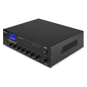 Power Dynamics PPA30 Compact Mixer-Amplifier with USB and Bluetooth capability, designed for 100V systems, 30W output, and 12V power.