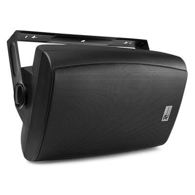 Power Dynamics BF80TB 100V Weatherproof Speaker in black color, featuring an 8-inch driver and IPX5 rating for water resistance.