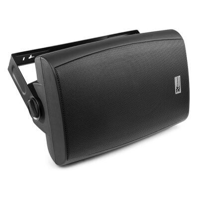 Power Dynamics BF80TB 100V Weatherproof Speaker, 8-inch black speaker designed for outdoor use with IPX5 rating.