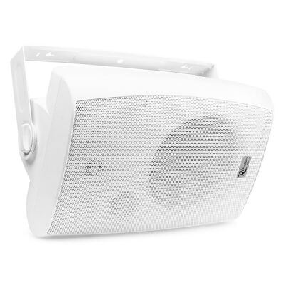 Image of the Power Dynamics BF80TW 100V Weatherproof Speaker, featuring an 8-inch white design suitable for outdoor use with IPX5 rating.