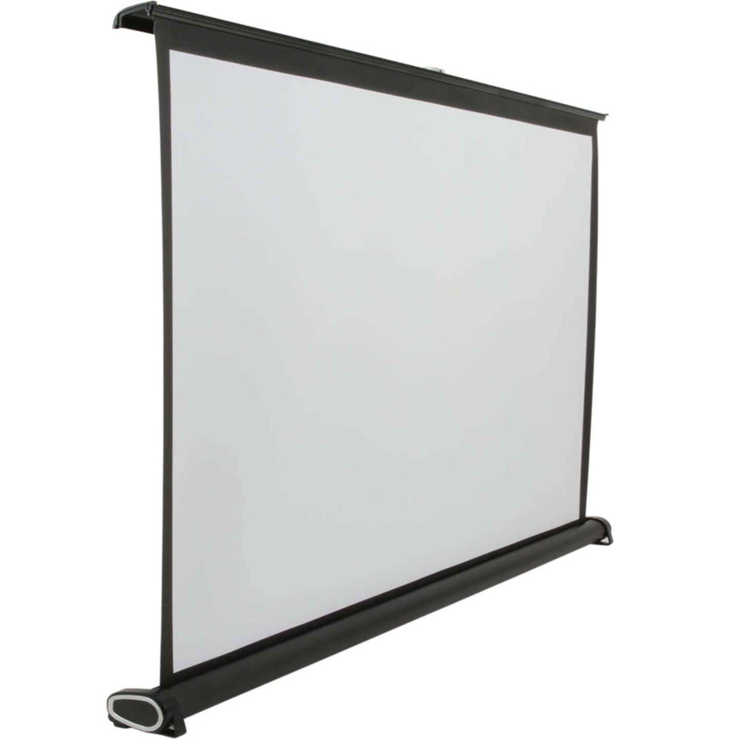AVLINK PDPS50 50-Inch Portable Desktop Projector Screen displayed on a desktop, showcasing its 16:9 aspect ratio.